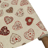 Romantiske Hjerter Natur – Akrylduk i hørlook, på rull