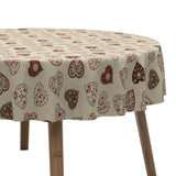 Romantiske Hjerter Natur – Rund akrylduk i hørlook