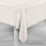 Rose Bianche – Akrylduk i hørlook med vakre hvite roser