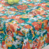Rosemary Terracotta - Akrylduk med flotte fargerike blomster - 155 cm bred