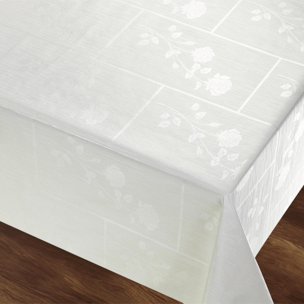 Rosenbue Hvit Rektangulær – med vakre damaskmønstre av roser