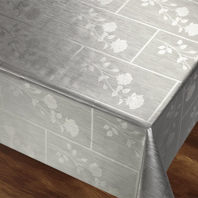 Rosenbue Sølvgrå Rektangulær, voksduk 140 cm bred