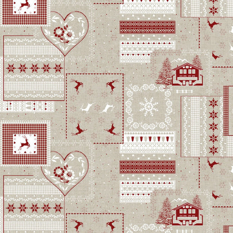 Rudolph – Juleakrylduk i rød, hvit og natur