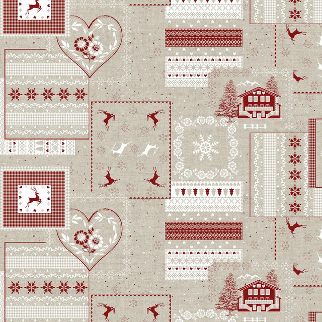 Rudolph – Juleakrylduk i rød, hvit og natur