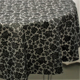 Rund blondeduk liten rose, sort