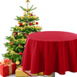 Rund juleduk – ensfarget rød, Ø 180 cm