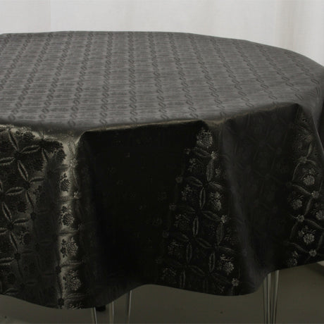 Rose Tapestry Black, rund sort damaskpreget voksduk
