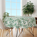 Rund voksduk Paloma Green - Med friske grønne blader