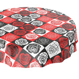 Warhols Roser – Rund voksduk i amerikansk retrostil