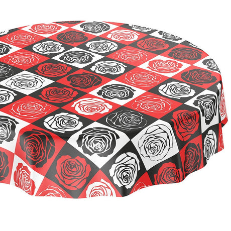 Warhols Roser – Rund voksduk i amerikansk retrostil