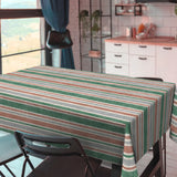 Rustic Stripes – Voksduk med rustikke striper i grønt og natur