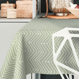 Sabila Sage – Voksduk med moderne fiskebensmønster, hjørne