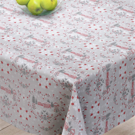 Samoens Natur - Vakker juleakrylduk med julehus - 155 cm bred