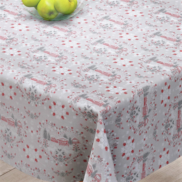 Samoens Natur - Vakker juleakrylduk med julehus - 155 cm bred