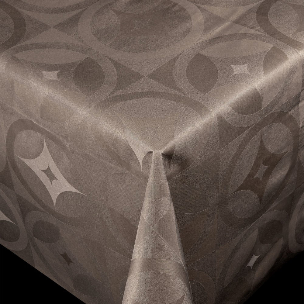 Scala Novo Brown – Rund voksduk Ø 140 med kantsøm