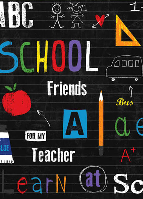 School, akrylduk fra Laura Lancelle, 155 cm bred