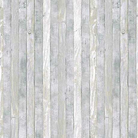 Scrap Wood Light, voksduk med trelook, lys grå