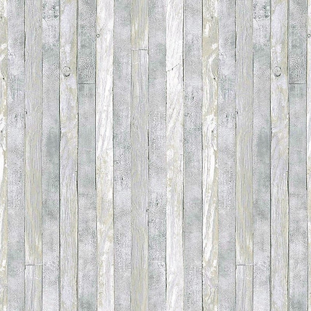 Scrap Wood Light, voksduk med trelook, lys grå