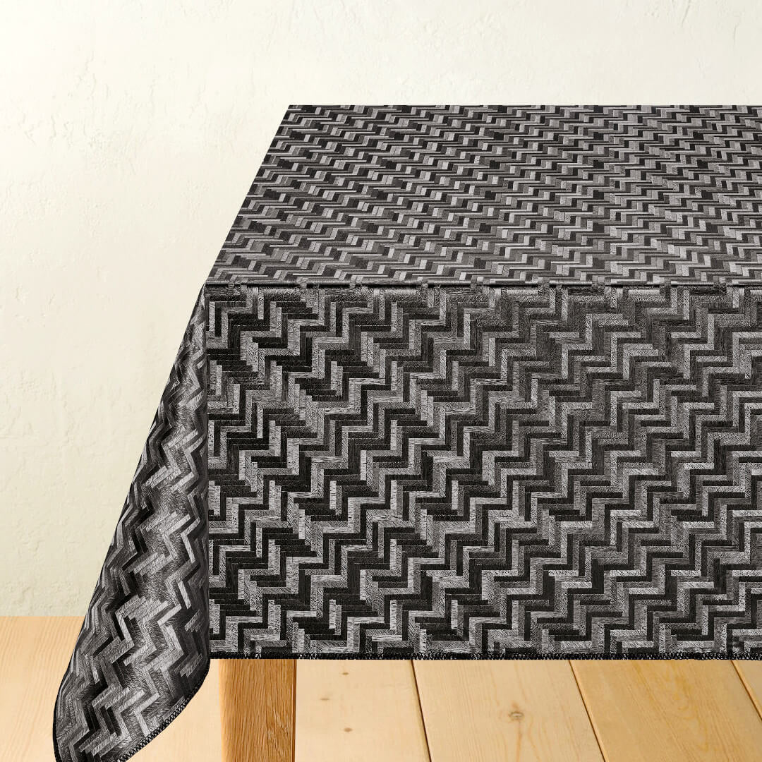 Sort Esche – voksduk med grafisk mønster