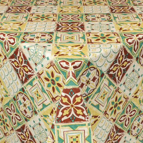 Vakre fliser Grønn – Voksduk med tekstillook