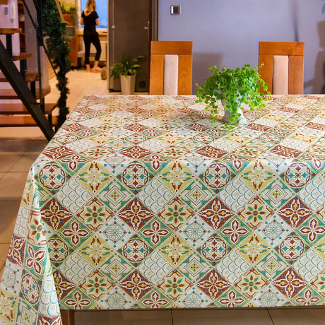 Vakre fliser Grønn – Voksduk med tekstillook