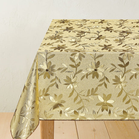 Slyngblomst gull – guldfarget voksduk med slyngblomster