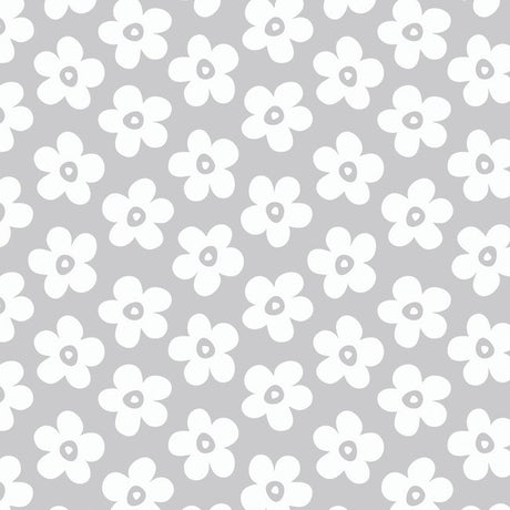 Lola voksduk – Small Big Flower Silver Cloud