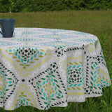 Smalts Grafiske Stjerner – grønn, Laura Lancelle akrylduk – 150 cm bred