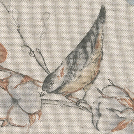 Snøbær og Fugler – Akrylduk i hørlook, nærbilde