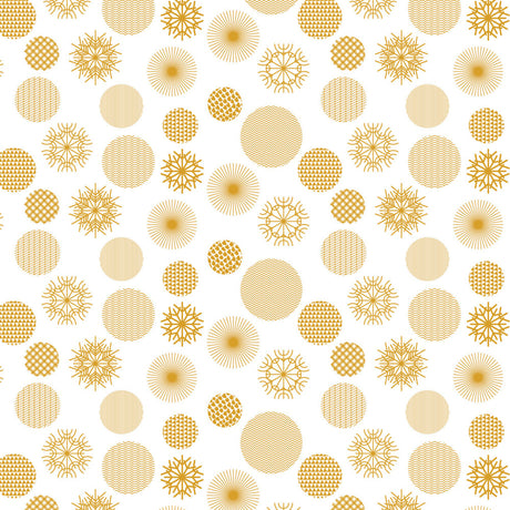 Snow Blanco – Juleakrylduk med snøkrystaller i gull