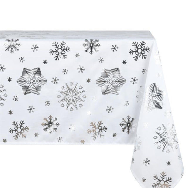 Snowflake Sølv – Juleduk med flekkavvisende behandling 150 x 300 cm