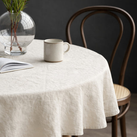 Södahl Pure Linen Ecru – Rund linduk Ø160 cm