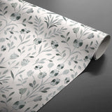 Rullet Sølvflor voksduk med sølvpregede blomster