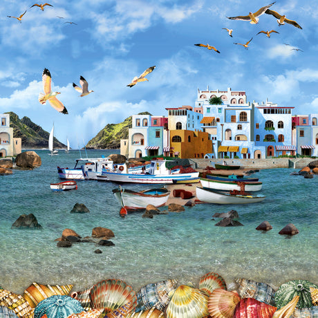 Sommer i Hellas – voksduk med maritim feriestemning