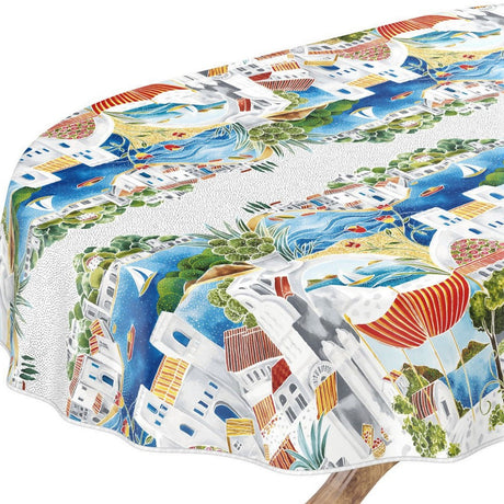 Ferie – Oval voksduk med herlig feriestemning