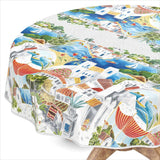 Ferie – Rund voksduk med herlig feriestemning