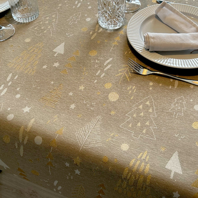 Spor i Granskogen Gull Lurex – Naturfarget juleakrylduk