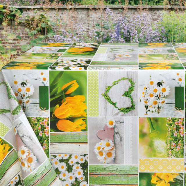 Spring Garden – Voksduk med blomster og grønne nyanser