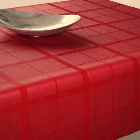 Rutet akrylduk, rød, 140 cm bred
