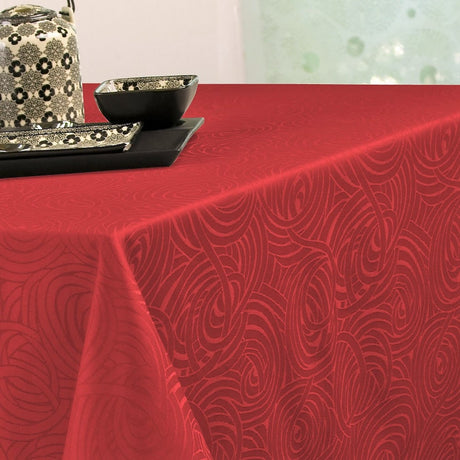 Stacy damaskduk i polyester – 150 x 250 cm – rød