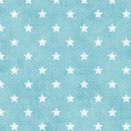 Starlet, lyseblå voksduk med hvite stjerner