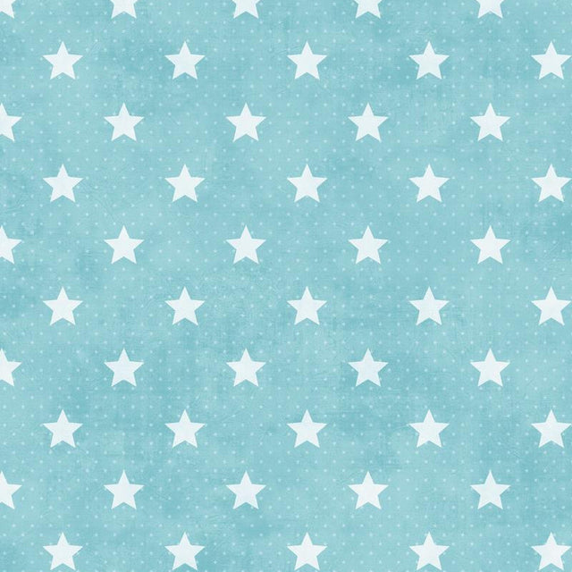 Starlet, lyseblå voksduk med hvite stjerner
