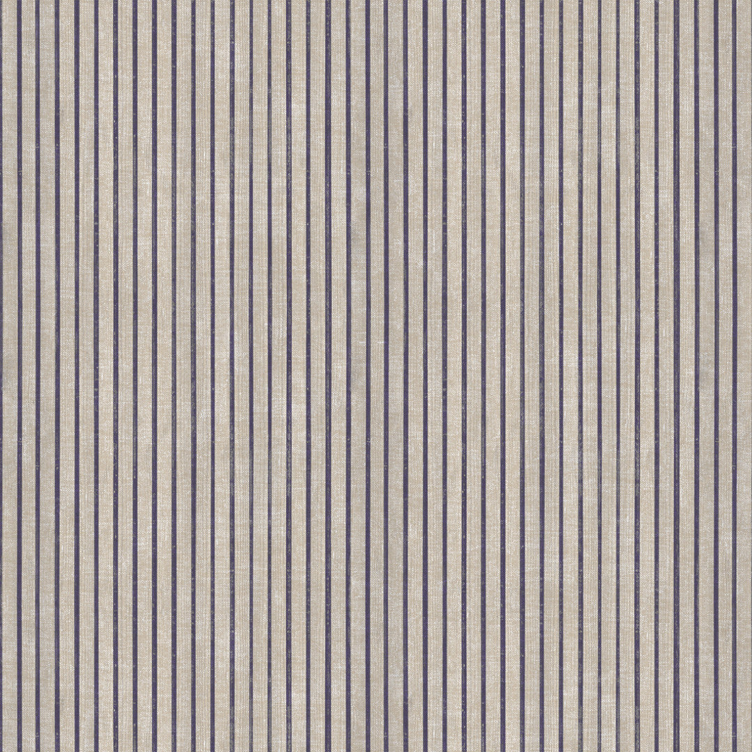 Sunna Blue - Voksduk med striper og hørlook, mønster