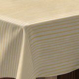 Sunna Yellow - Voksduk med striper og hørlook, hjørne