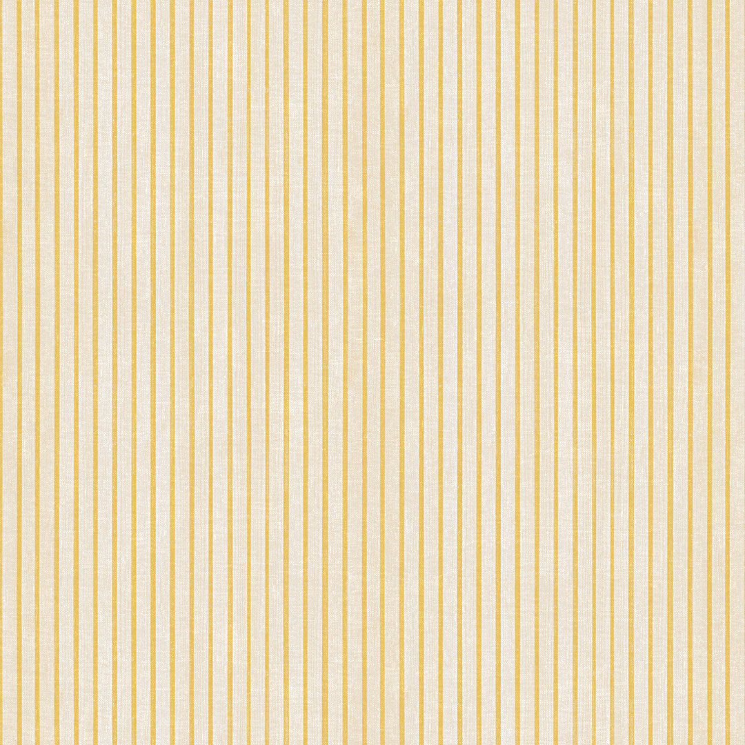 Sunna Yellow - Voksduk med striper og hørlook, mønster