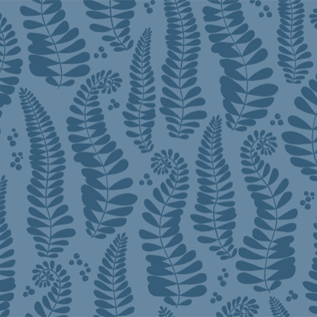 Fern Blue – Notes by Susanne Schjerning – akrylduk med antiskli
