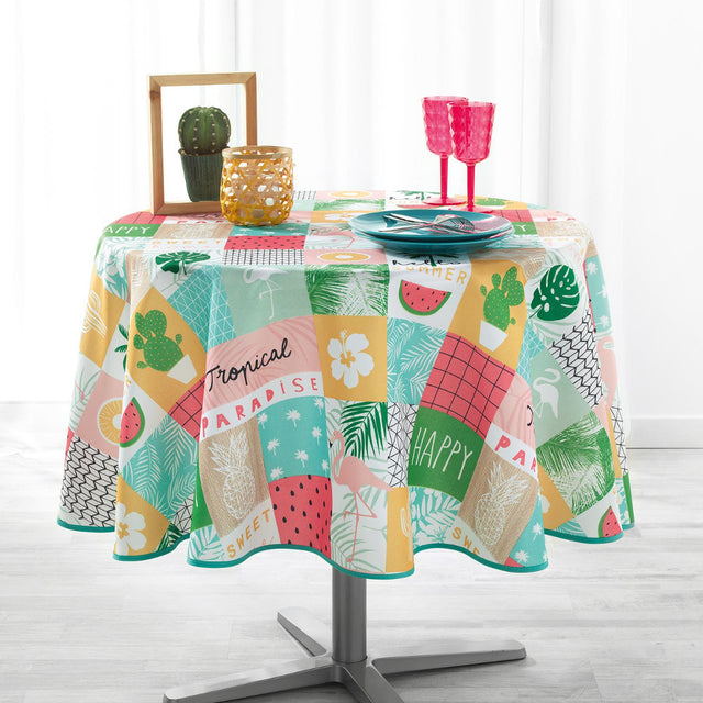 Sweet Paradise Ø 180 cm, rund bordduk med flekkavvisende behandling