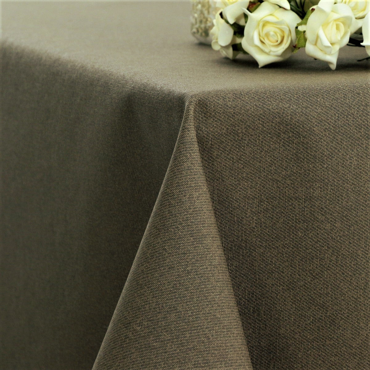 Ensfarget akrylduk Taupe - Dali 140 cm bred.