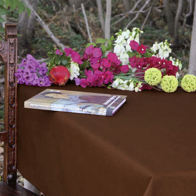 Ensfarget akrylduk i sjokoladefarge - Dali 180 cm bred