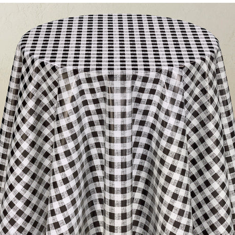 Rutete rund voksduk 1,5 x 1,5 cm – svart/hvit med struktur